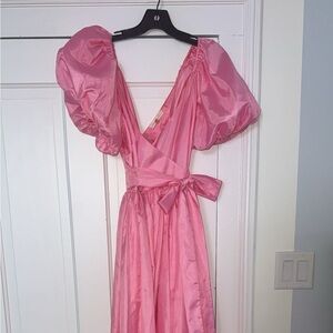 LoveShackFancy Pink Satin Dress